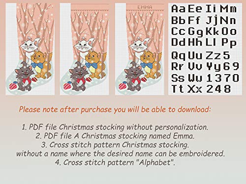 Преброени крос -боди за боди Божиќни порибни модели PDF, персонализирани модерни лесни за печатење на лесни за празници, слатки мачки,