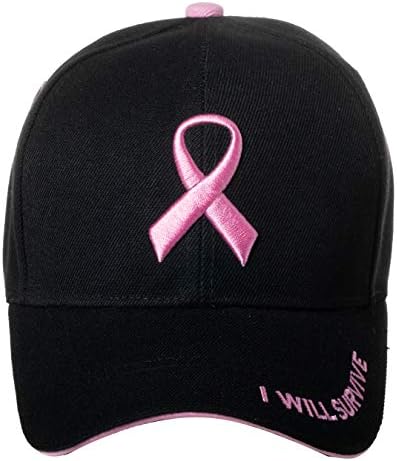 Занаетчиски був Јас ќе преживеам рак на дојка розова лента извезена капа од велкро