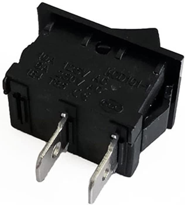 Heimp Rocker Switch 10 компјутери/лот KCD1 2 PIN 250V 3A SPST Black Boat Switch 21 * 15/15 * 10 Snap-in On Off Rocker Switch