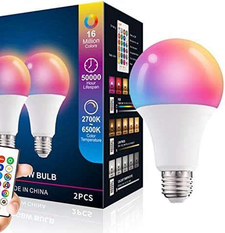 RGB LED Сијалица, WiFi 2.4 G 6Pcs 9W Гласовна Контрола Паметни LED Светилки За Дневна Соба