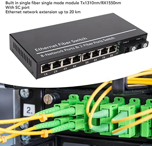 Converter Media Vingvo Ethernet Fiber Media, Plug и Play Ethernet Fiber Switch 8 Електрично порт TX1310NM RX1550NM за канцеларија