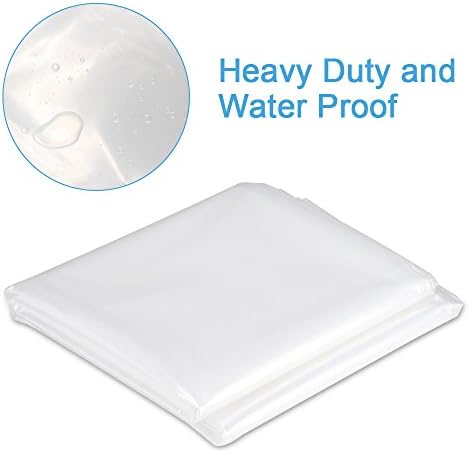 Е-ГТОНГ 2-пакет 4 мил пластична крпа, 9-метри од 12-метри водоотпорна тешка чиста пластична тарп, пластична сликарска слика, пластични плочи