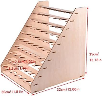 Аеиофу Акрилик Боја Организатор 75 Дупки Дрвени Бои Решетката Решетката Боја Цевка Држач Држач Боја Цевка Држач Лак За Нокти Организатор Боја