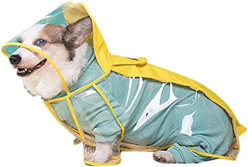 Chezabbey Dog Raincaat Transparents Hooded Pet Rain Rain јакна водоотпорна прилагодлива кучиња Пончо Дожд носи лесна облека