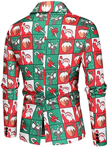 Mens Slim Fit Tux Mase Mande Casual Cansual Christmas Printed Set елек панталони Костуирање на торбички за висечки костуми за мажи