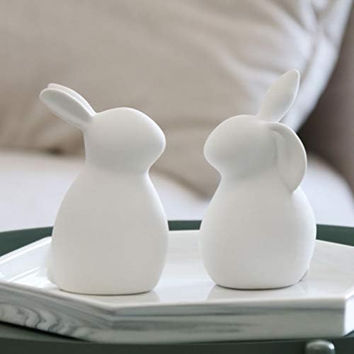 Декорација на табела за зајаци Sewacc 1 парчиња велигденски зајаче фигурина керамички зајаци статуа украс пролет Велигденски зајачки декорација