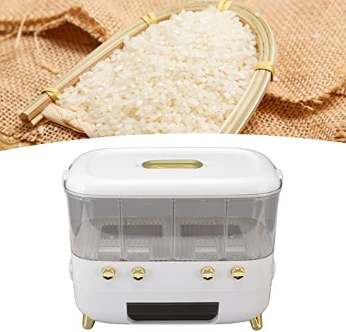 Хефи бел преграда контејнер за складирање на храна Транспарентен запечатен резервоар за ориз житни кутии корпа 5000 мл ориз, јачмен