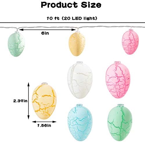 Велигденски светла за жици на јајце - 10 ft 20 LEDOS LEDOS SEALGEN FOMEGE LED LED светла самовила Стринг светла Декор за велигденска