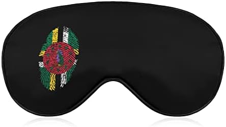 Dominica Flag Finger Printer Sleep Londfold Mask Симпатична сенка за очи Смешно ноќно покритие со прилагодлива лента за жени мажи