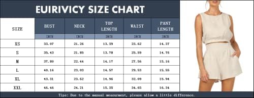 Eurivicy Women'sенски 2 парчиња облеки без ракави на ракави и високи џебни шорцеви од половината лабава лето 2 парчиња кратки комплети