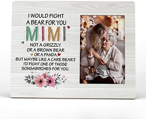 Фондканион Јас би се борела со мечка за вас мими слика за слика, рамки за слика на баба мими, подарок за мими, мими баба мајки Денот на подароци