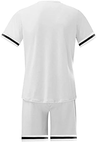 2021 Моден спортски костум за мажи летна облека со 2 парчиња постави кратки ракави за маици на врвови за маици со кратки панталони