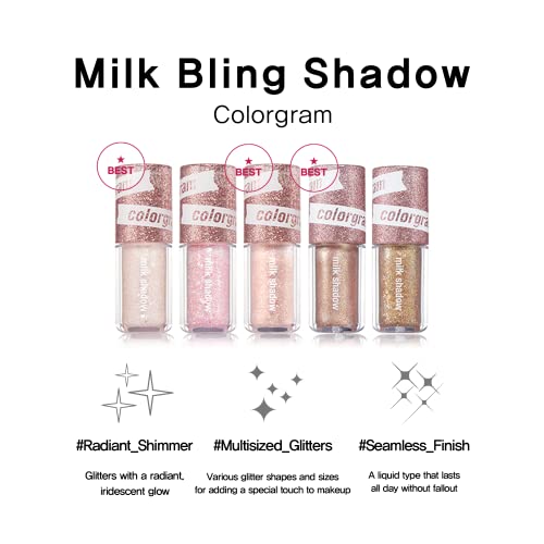 Боја Млеко Блинг Сенка - 10 Финален Бисер | пигментирана течна сјајна сенка за очи, Долготраен трепет за дневна и забавна шминка, Мултидимензионална