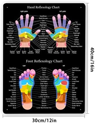 Gellyposter Metal Icraezy Hand Reflexology Chart Метална калај знак Гроздобер ретро знак декор за куќен бар паб плакета pocидна