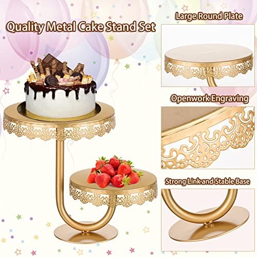 2 нивоа златна торта штанд круг држач за чаши метални торта тесто од бонбони десерт табела за приказ на табела за свадба за свадба роденденски