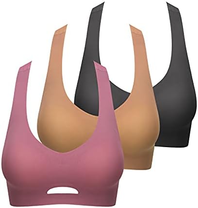 Gai Yi 3 Pack Comfort Craid Bra Беспрекорен лесен дневен градник убавина назад јога градник со отстранливи влошки