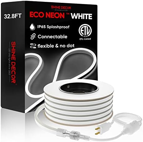 Производи за пакети со декор за сјај со монтажен клип пакет со бел 10м/32,8ft LED LED Neon Rope Lights Kit