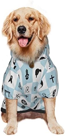 Големо кучиња Худи Бафомет-Симбол-Фриар-Ханука, домашно миленичиња, џемпер со капа со мека мачка облека, голем палто
