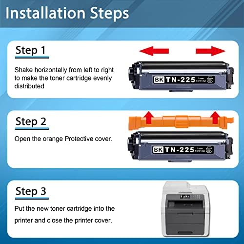 2 Пакет Црна TN225 TN-225 Компатибилна замена на кертриџот за тонер за HL-3140CW HL-3150CDN HL-3170CDW HL-3180CDW MFC-9140CDN MFC-9330CDW