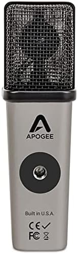 Apogee Mic Plus во комплет со слушалки за студио за уво-квалитетен USB микрофон со кардиоиден кондензатор микро капсула, вграден во излез