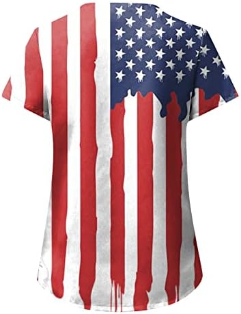 вијаблинг 4 јули Американско Знаме Обични Кошули Со Кратки Ракави За Жени Врвови Летни Блузи Деловна Кошула 2023