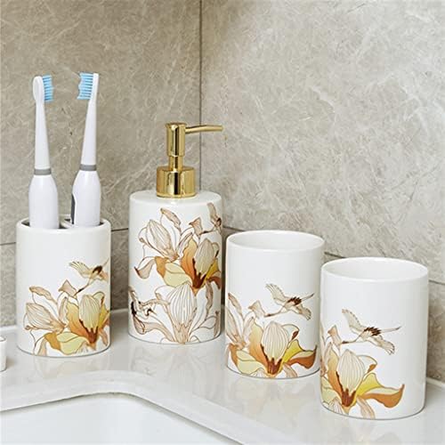 Seasd Кинеска бања со пет парчиња сет керамички чаша за миење садови за миење садови за куќи за куќи за четка за заби
