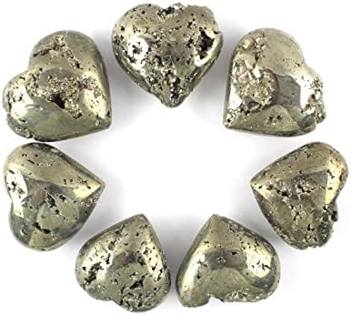 Etет Пирит Камено срце од Перу - будали златен енергија/заштитен камен/кристал за изобилство зголемена волја и манифестација