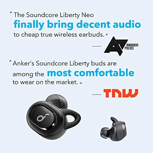 SoundCore Награден, Anker Liberty Neo True Wireless Earbuds, Pumping Bass, IPX7 водоотпорен, безбеден вклопување, Bluetooth 5 слушалки,