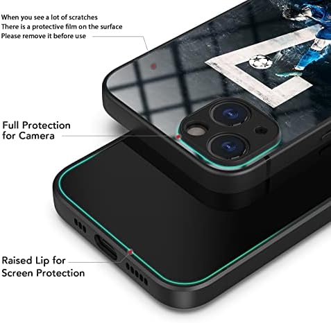 За iPhone 14 Plus Case 6.7 , мек шок -изобилен браник и кристално акрилно заштитно покритие со спортска шема