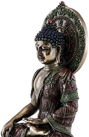 Врвна колекција Shakyamuni Буда статуа-„Просветлената“ скулптура во ладна касти бронза-10,5-инчен врвна фигура на Буда