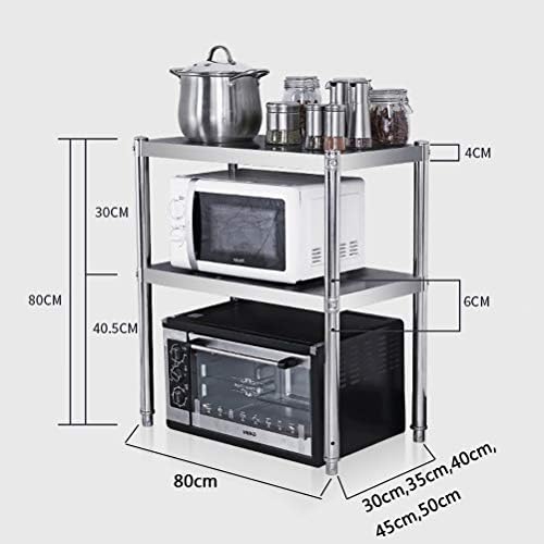 ММ -Организатор на кујната полица, стабилни метални лавици, до 80 кг по полица, решетка за микробранова печка, заштеда на вселената 2 Ниво