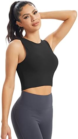 Baydi Sports Bras for Women Guestout Took Charc Tops со вградени во градник атлетски долги линијата за јога кошули салата фитнес