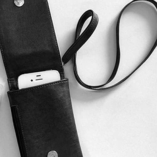 Тивок црн симпатичен разговор среќен образец телефонски паричник чанта што виси мобилна торбичка црн џеб