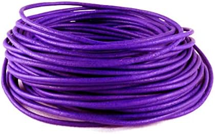 Cords Craft® | 2мм тркалезен кожен кабел кожа мат финиш жица за накит што прави нараквици ѓердани додатоци за коса, мувото дело и занаетчиски