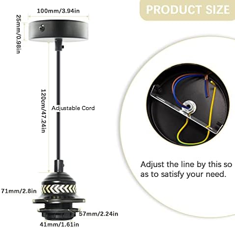 Мини комплет за светло за приврзоци, 2 пакувања Индустриски приврзоци DIY светло виси светло 120см кабел за хард жичен комплет таванот