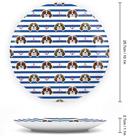 Beagle Dog Коска Кина Декоративна чинија Керамички плочи занает со приказ за украси за домашна канцеларија