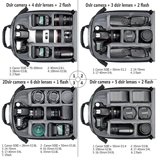 Ранец За Камера WYFDP Флексибилна Партиција Обложена Торба Заштита Од Удари За SLR Dslr Камери И Леќи без Огледала