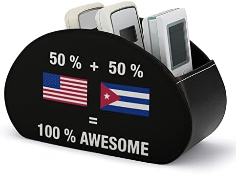 Американска Куба Прекрасно Знаме Држач За Далечински Управувач СТП Кожа Тв Далечински Организатор Кутија За Складирање со 5