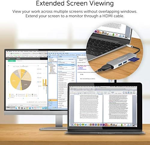 Aluratek Usb Тип-C Мултимедијален Центар &засилувач; Читач На Картички СО HDMI