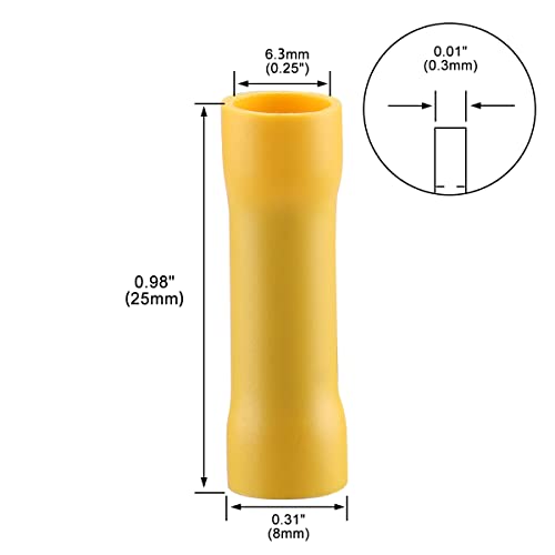 Баомаин Електрични Задник Спојување 12-10 AGG Терминали, Жолта, BV5. 5 Пакет од 100