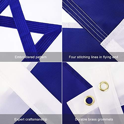 Flagburg Израел знаме 3x5 ft на отворено, израелски знамиња Трајни најлон изложени со живописна боја, тројно шевове, заглавие