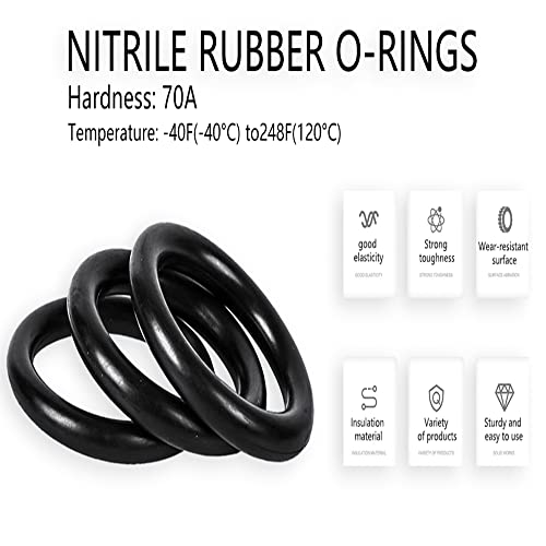 Othmro 10pcs нитрилна гума О-прстени, 3,1мм жица DIA 57mm OD метрички запечатување нитрил NBR гумени мијалници за запечатување