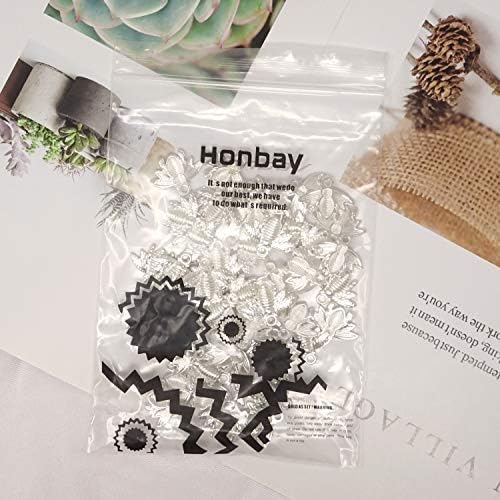 Honbay 50PCS Легура Пчела Пчела Шарм Приврзоци, DIY Занает Накит Одлуки Додаток, 21x16mm