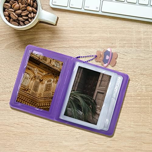 3 -инчен Kpop Photocard Binder Holder Photocard Hollow Heart Heart Mini Фото албум со приврзоци 40 џебови