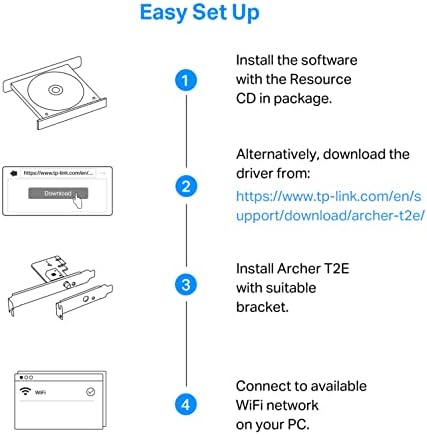 TP-Link PCIE WiFi картичка AC600 за десктоп компјутер, двојна лента безжична внатрешна мрежна картичка со висока добивка, Mu-Mimo, WPA3,