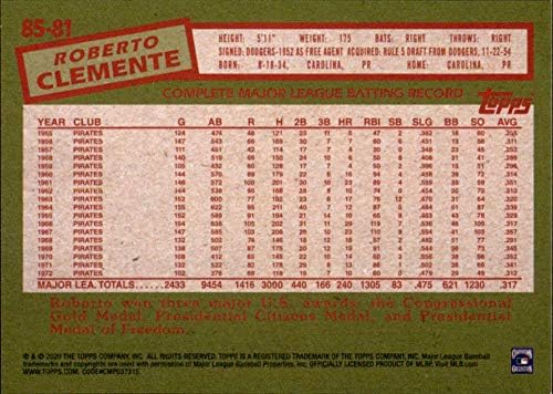 2020 Топпс 1985 година 35-годишнина 85-81 Роберто Климент Питсбург Пирати Бејзбол картичка