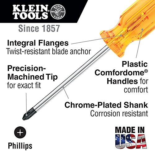 Klein Tools P202 Профилиран шрафцигер, 2 Филипс глава со 20-инчен тркалезен шанк и рачка на комформ