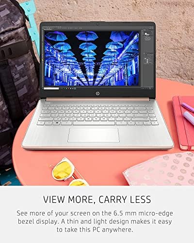 2022 HP Stream 14inch HD Laptop на допир на допир, Intel Celeron N4020 процесор со двојно јадро, 4 GB DDR4 меморија, 128 GB складирање, WiFi,