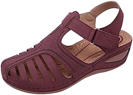Шупливи издвојувани пети сандали за жени гроздобер клинови сандали мода бохемија гладијатор атлетски рамни чевли