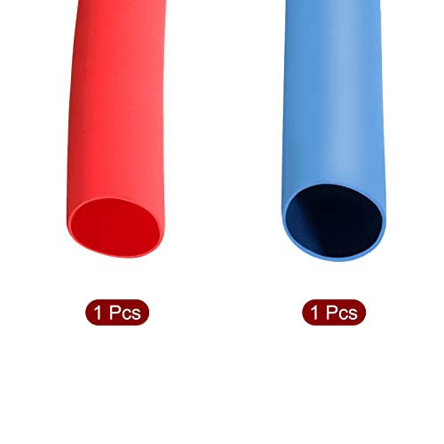Комплет за цевки за намалување на топлината на меканикс 2: 1 1/4 3,3ft сина црвена изолација заштита за електрична жица за кабел
